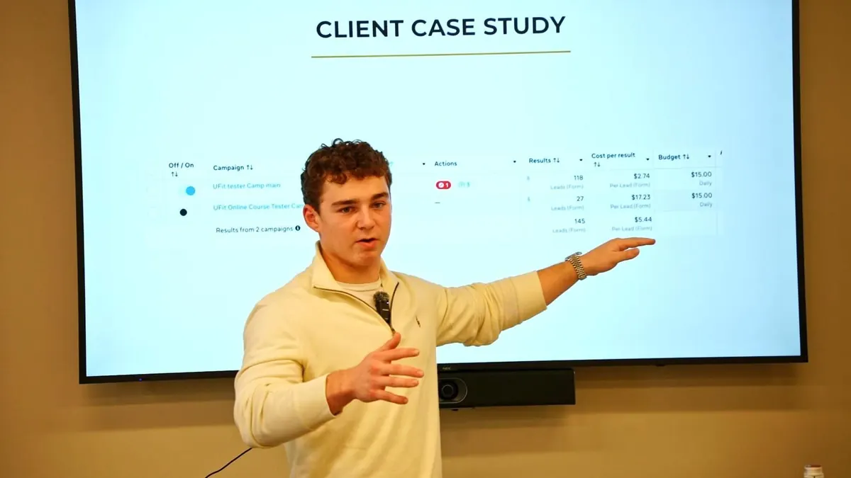 Bottarini Marketing Group presenting paid media strategy and campaign messaging.
